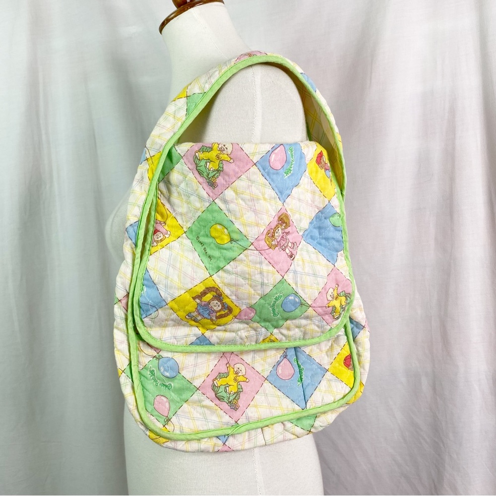 Vintage 1982 Cabbage Patch Kids Doll Quilted Diaper Bag White Pink Blue - Picture 1 of 7
